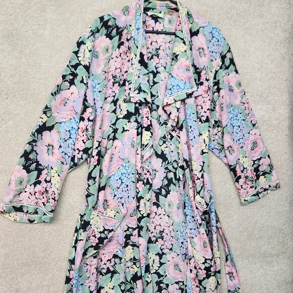 Vintage Gold Label 🏷 Victoria's Secret Floral Spring Robe Size Small - Picture 1 of 8